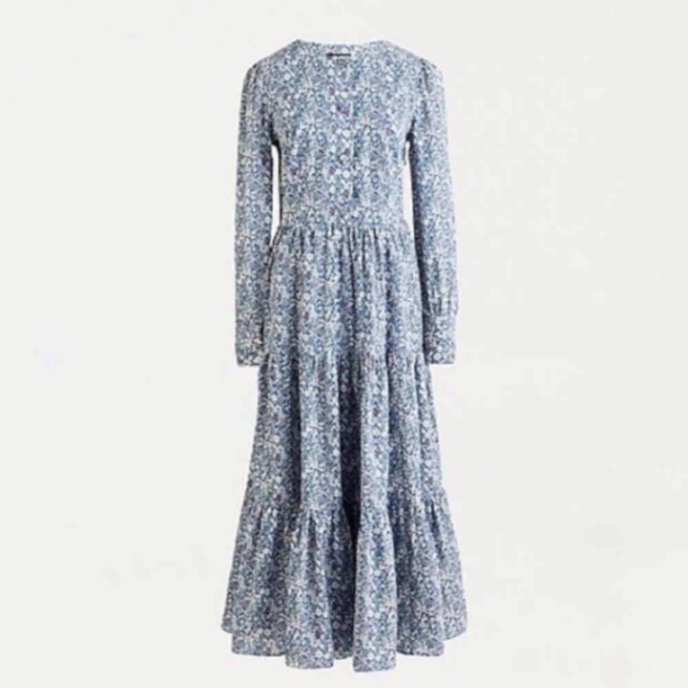 Long tiered dress in Liberty® June's Meadow print